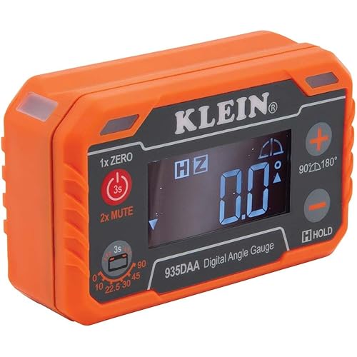 Klein Tools 935DAA Digital Electronic Level and Angle Gauge, LED Angle Alert, Measure and Set Angles, 0-90 and 0-180 Degree Ranges