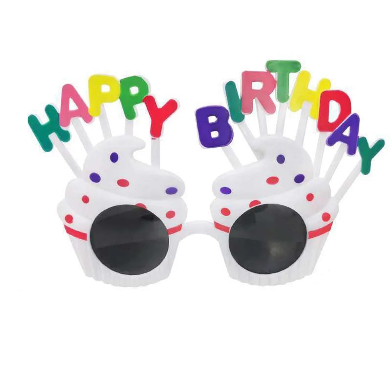 12pcs Funny Glasses Birthday Party Photo Booth Props Happy birthday Sunglasses Diy SupplieS Favor Decor For Night Out Party(White)
