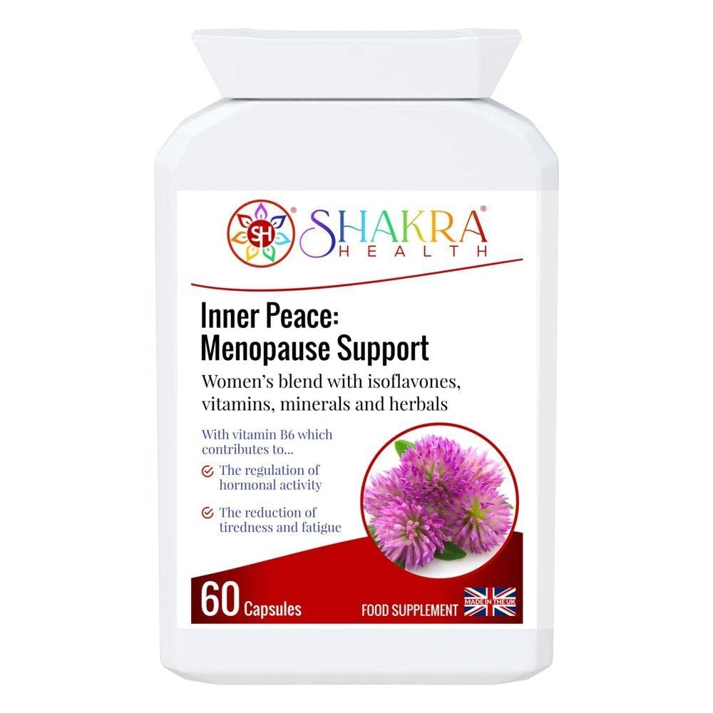 Inner Peace 60 Capsules. Herbal Support for PMS & Relief of Menopause Symptoms & Menopausal Flashes. 13 Potent, Kosher & Vegan Ingredients