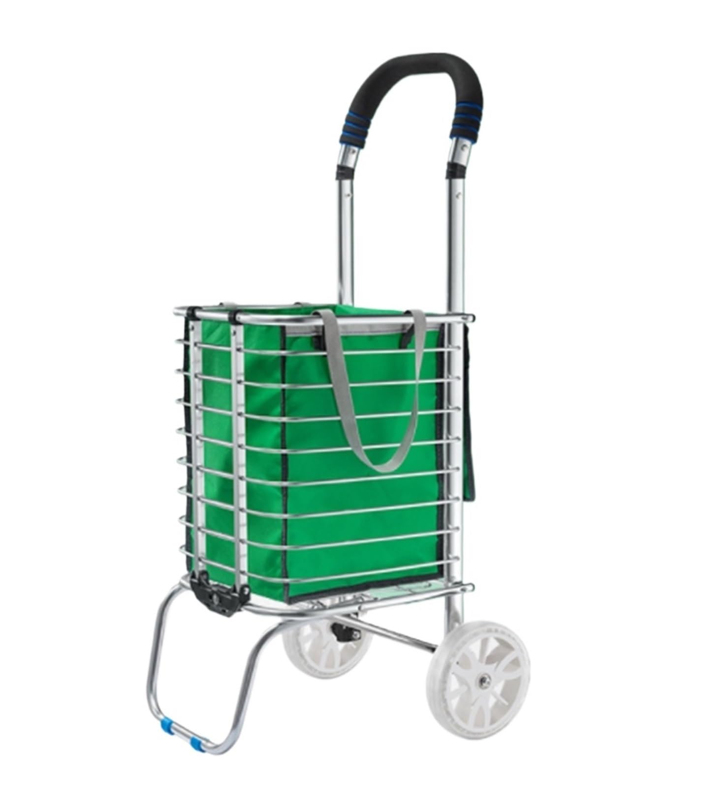 festival trolley， Foldable Shopping Cart, Green, 150cm, Portable(Verde.,6 rounds)