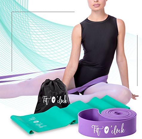 Fit O'clock Stretch Bands Set for Kids & Adults - Stretching and Resistance for Dance, Yoga, Ballet, Flexibility and Physical Therapy + Ebook Included
