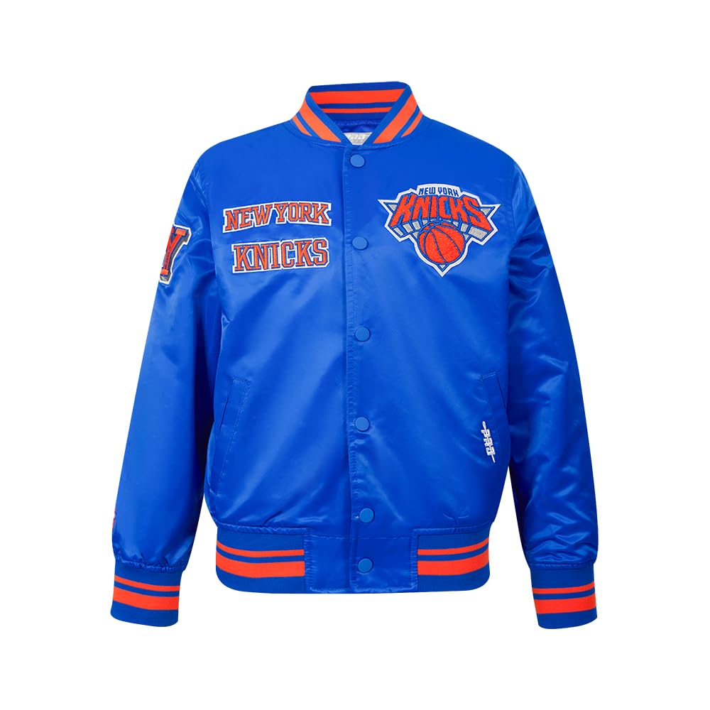 Pro Standard Big Boys NBA New York Knicks Retro Classics Satin Jacket Royal/Orange/Royal L