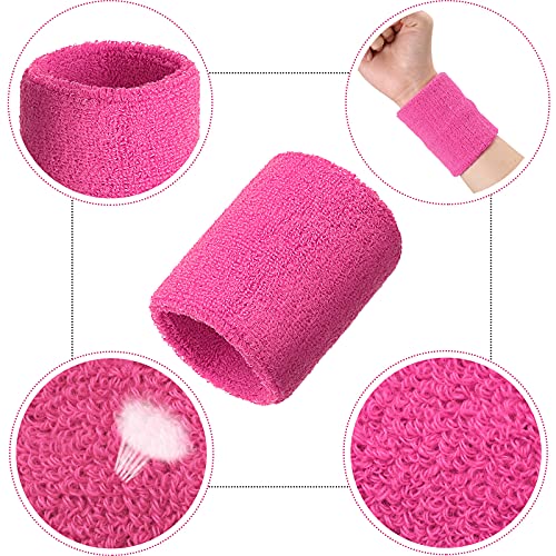 bememo 12 pcs neon sweatbands wristband sweat wrist band competitions absorbent sweatbands for men women for sports running