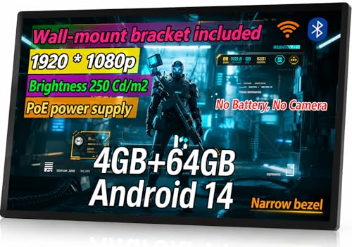 Image of Slim Edge 15.6 inch Android 14 RK3576S Octa-core Digital Signage, Wall Mount 1080P IPS Touch Screen Tablet with POE, 4G+64G, Smart Home Control Panel Surveillance Monitor (NO Battery NO Camera)