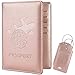 COCASE protège Passeport Housse, RFID Blocage Voyage Protecteur Portefeuille Pochette étui de Protection Passeport avec 2 l'étiquette de Bagage Documents (l'or Rose)