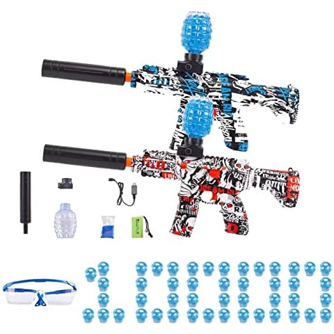 Electric Gel Blasters Splat Ball Guns,Gel Ball Guns with 10000pcs Water Beads and goggles, Airsoft Slatter ball Guns for Adults and Kids Age 14+ Outdoor Activities (blue) Cover