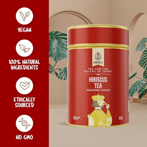 Image of House of Hindraj Tangerine Thakur Hibiscus Herbal Loose Tea 40 g 100% Natural Colorant, Tart Hibiscus Infusion Great for Mocktails, Syrups & Iced Tea Refreshing & Caffeine Free