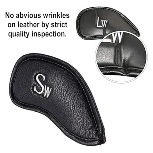 CRAFTSMAN GOLF 12pcs or 1pc Thick Synthetic Leather Golf Iron Head Covers Set Headcover Fit All Brands Callaway Ping Taylormade Cobra Etc. Also Custom Name - Image 6