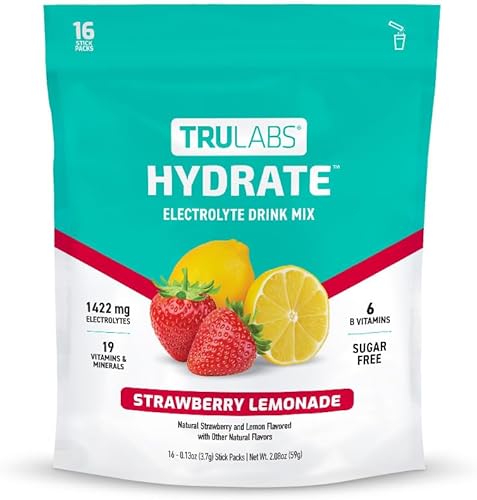 Miniatura 9 de TRULABS Hidrata - Glaciar. Paquetes de hidratación de electrolitos sin azúcar. Cada porción contiene 1422 mg de electrolitos y 19 vitaminas