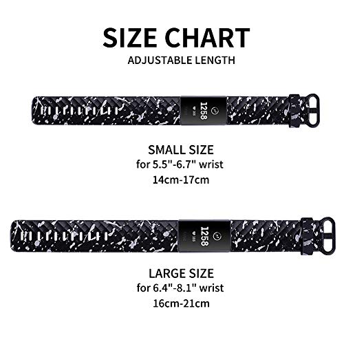 FunBand Compatible with Fitbit Charge 3/Charge 4 Strap Bands,Unique Elegant Floral Pattern Printed Soft Silicone Sport Adjustable Replacement Bracelet for Charge 3/Charge 4 Fitness Activity Wristband - Image 3