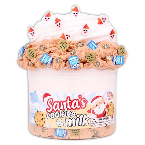 Santa's Cookies & Milk - Butter Snowfizz Textured Slime - Handmade in USA - Dope Slimes - Beige/White