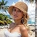 Womens Straw Beach Sun Hats, Foldable Packable Floppy Handmade Crochet Hats for Women,Summer Vacation Bucket Hat, Khaki