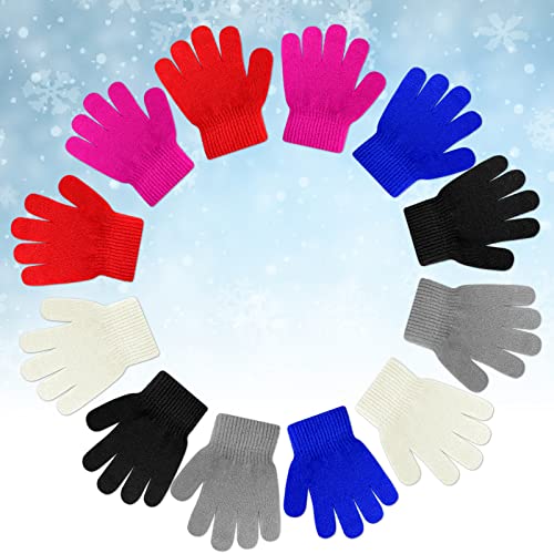 Image of ONESING 6 Pair Baby Gloves Toddler Gloves Toddler Winter Gloves Kids Gloves Winter Stretchy Knit Gloves for Kids Boys Girls