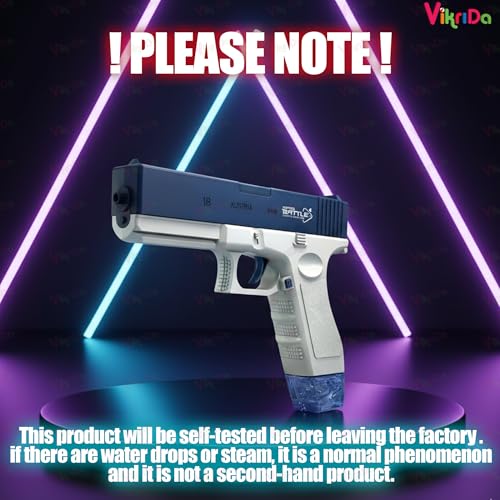 Image of VikriDA High Pressure Holi Pichkari Electric Water Gun with Free Extra Rechargeable Battery, Automatic Squirt Gun with 300CC Excellent Range 25-32 Feet with 2 Water Clip - Blue