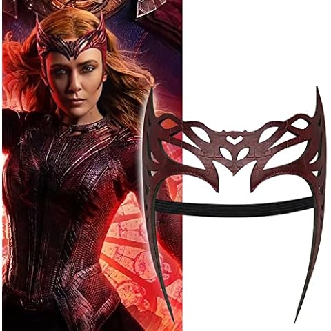2022 Wanda Maximoff Mask Scarlet Witch Crown, Halloween Headpiece Crown, Wanda Cosplay Costume Helmet, Halloween Women Headpiece (style 1) Cover