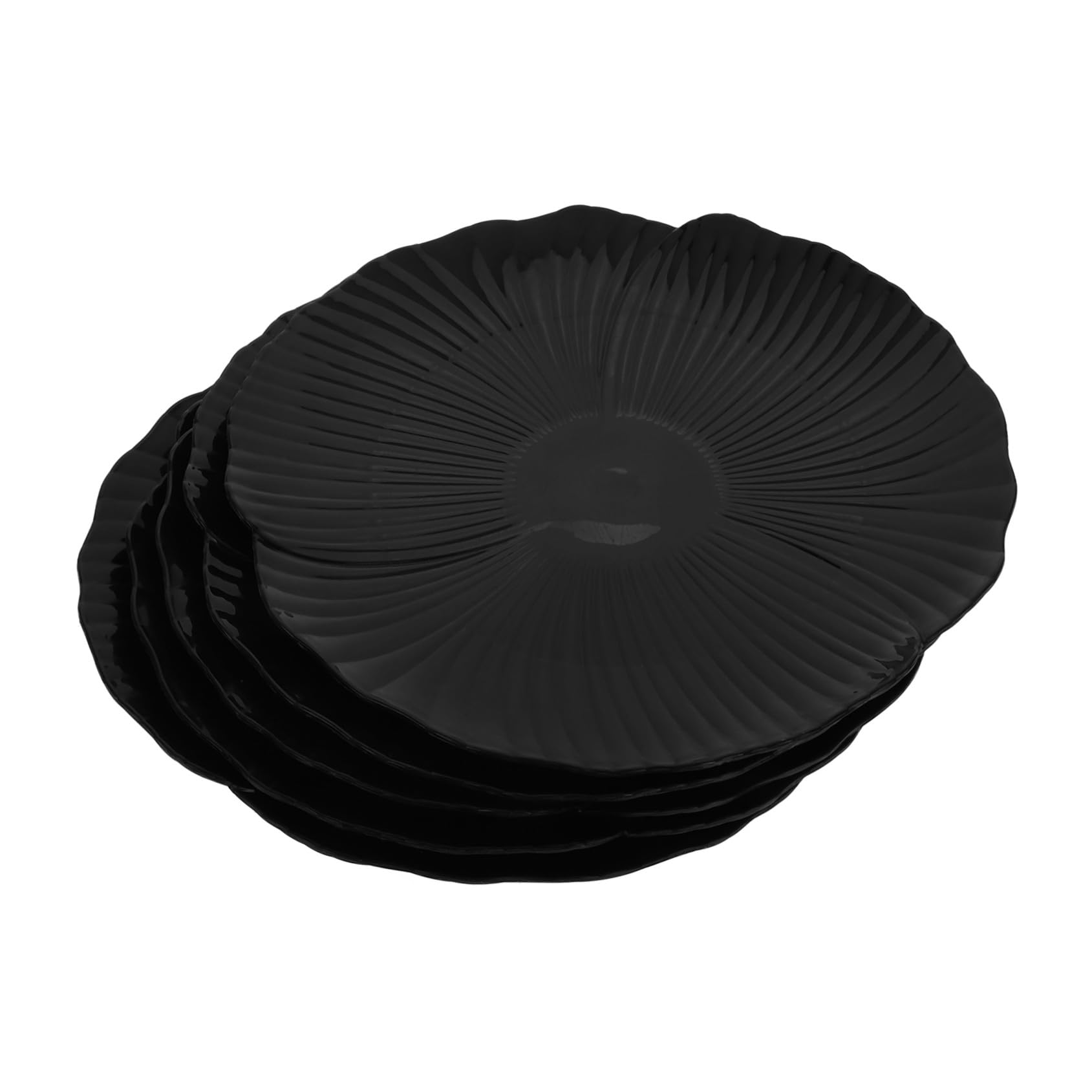 Plateaux de service en pétale noirs pour sublimer vos dîners de pâtes et raviolis maison