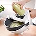 9 in 1 Multifunction Magic Rotate Vegetable Cutter with Drain Basket Large Capacity Vegetables Chopper Veggie Shredder Grater Portable Slicer Kitchen Tool