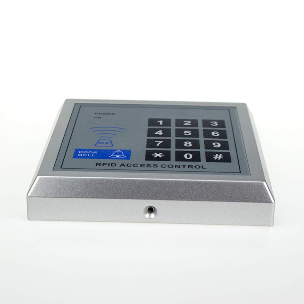 YAVIS RFID Control de Acceso Teclado Lector de Tarjetas 125 Khz Puerta Sistema de Control de Acceso hogar/Apartment + 10 TK4100 Teclas Support 500 User