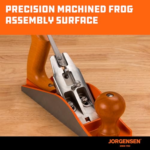 Image of JORGENSEN No.4 10 inch Wood Plane , Hand Plane for Woodworking, Professional Smoothing Plane for Trimming, Craft - Hand Plane with Ductile Iron Body, Adjustable Cutting Depth