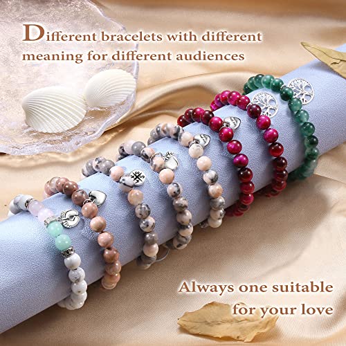 Stocking Stuffers for Teens, Christmas Gifts for Mom from Daughter Beaded Bracelets for Women Teen Girl Gifts Adjustable Charm Link Bead Birthday Graduation Gift for Her Girlfriend Sister