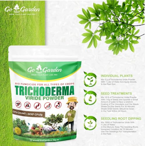 Image of Go Garden Trichoderma Viride Bio Fungicide for Plants (2 x 10⁸ CFU per Gram) 400 G | Protects Plants from Fungal & Bacterial Diseases | Improves Soil Health & Root Growth