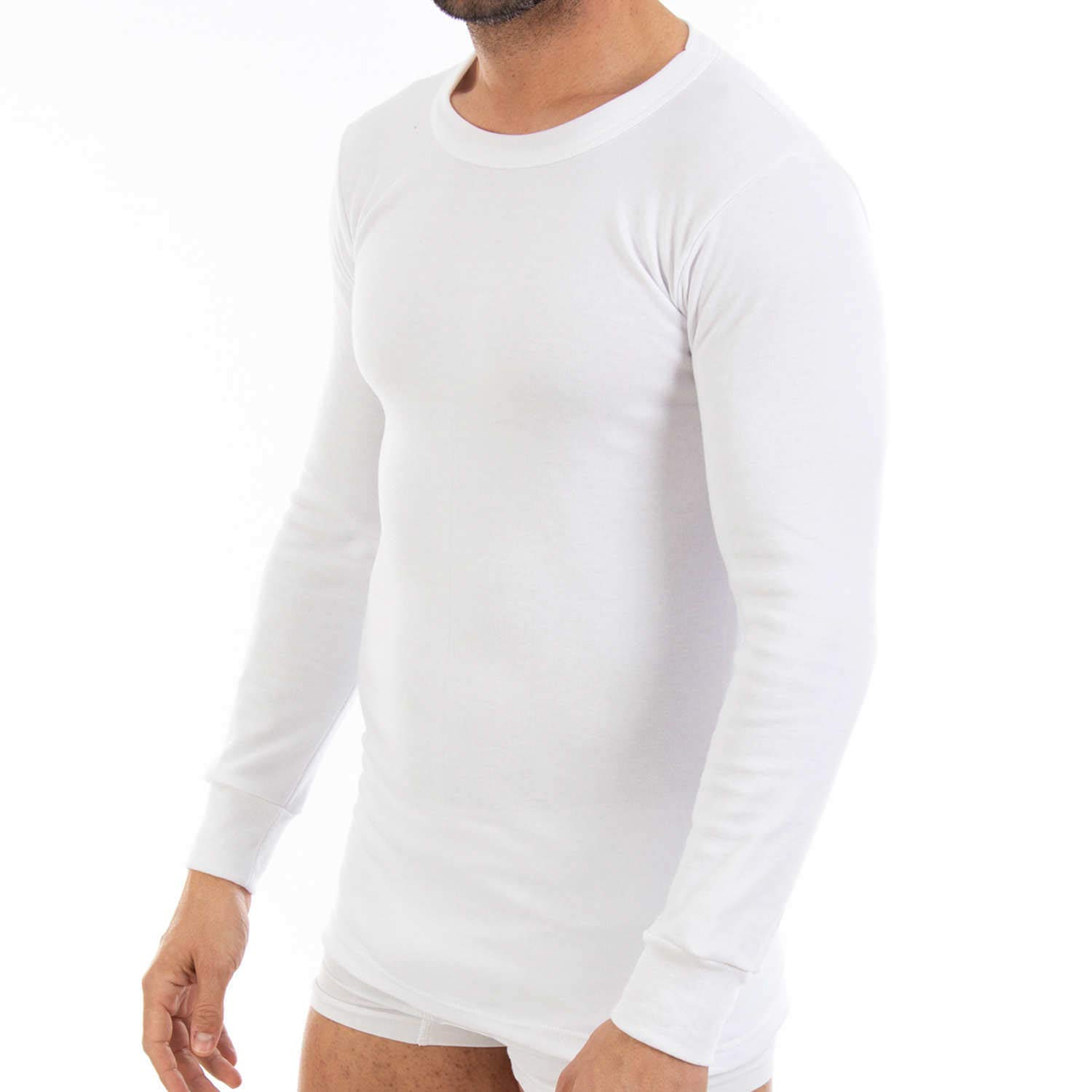 Lacotex Camiseta Interior Termal de Hombre | Camiseta Manga Larga y Cuello Redondo Térmica | Confort y Protección Térmica Interior | Pack Ahorro 6 Unidades | Talla M L101