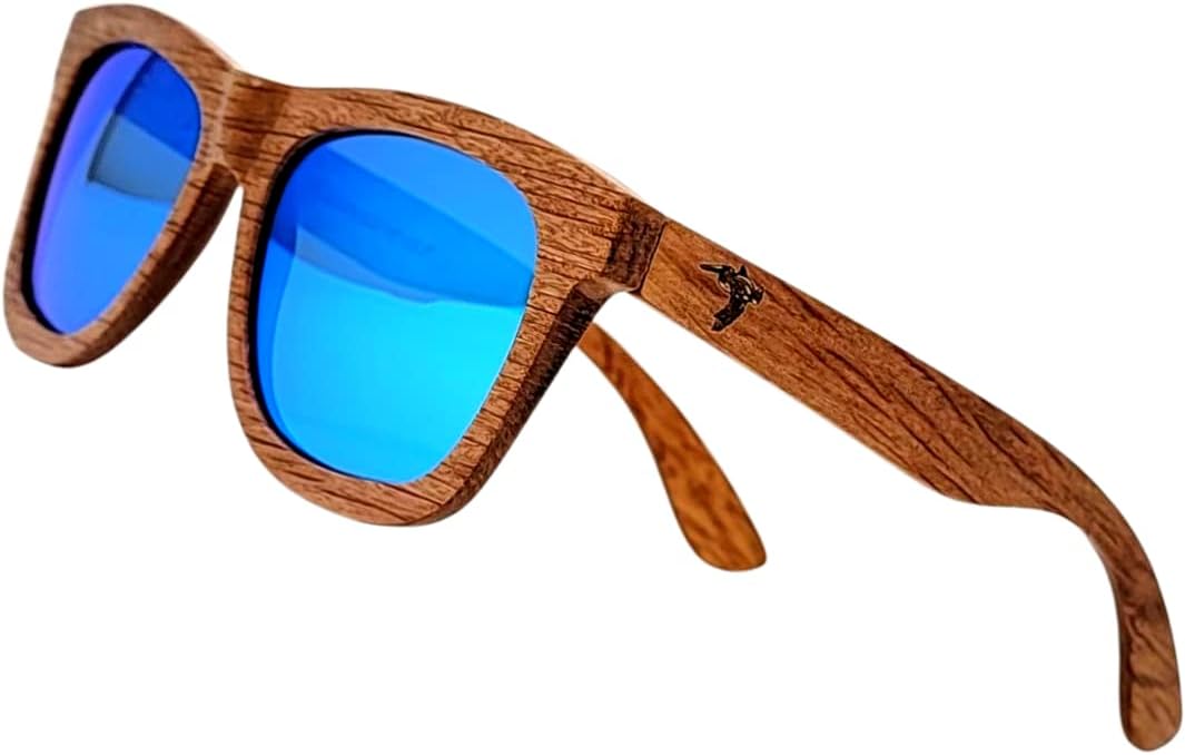Wood Sunglasses | Polarized | Vintage Wooden Frame | UV Protection | Bamboo Case