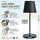 charlique® LED Tischlampe kabellos mini (Doppelpack) - Dinner Light schwarz 28 cm - Akku Tischleuchte mit USB, aufladbar, warmes Licht, indoor & outdoor geeignet