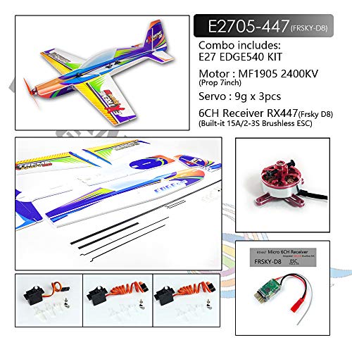 Avión RC resistente de espuma Edge540 para evitar daños en vuelos 3D 2
