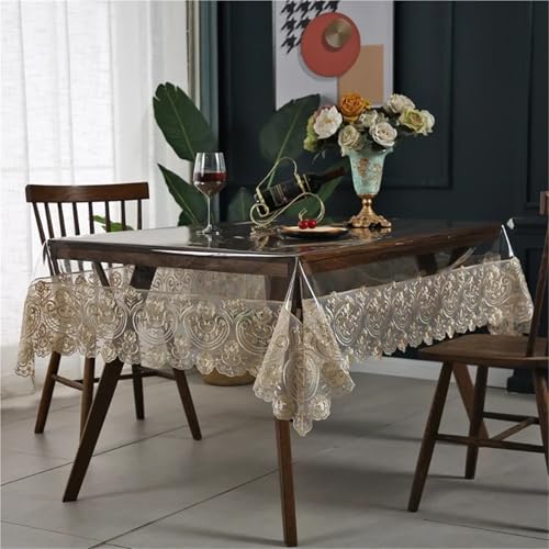 Nappe transparente pour table à manger et cuisine rectangulaire