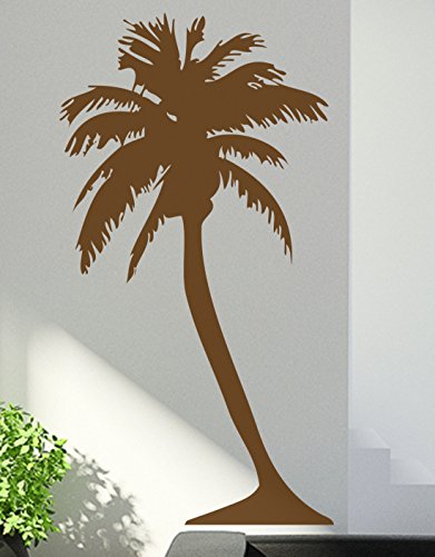 Beach House Vinyl Wall Art Big Palm Tree Wall Decal Sticker - Brown, 72