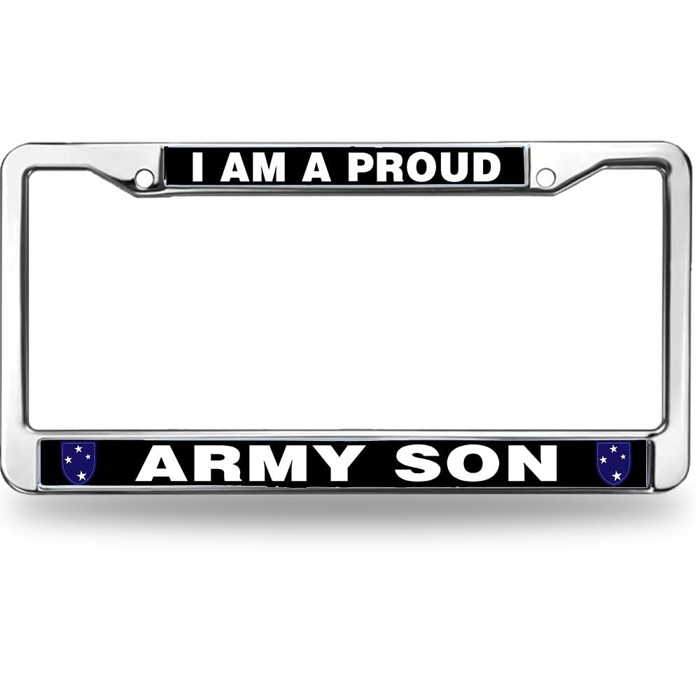 Proud Army Son License Plate Frame - Military Family Car Accessory