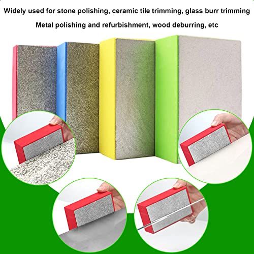 Tiutgen 4 Pcs Diamond Hand Polishing Pads - Diamond Sanding Block with 400# Grit for Concrete Stone, Marble, Ceramic Tile & Glass - Image 4