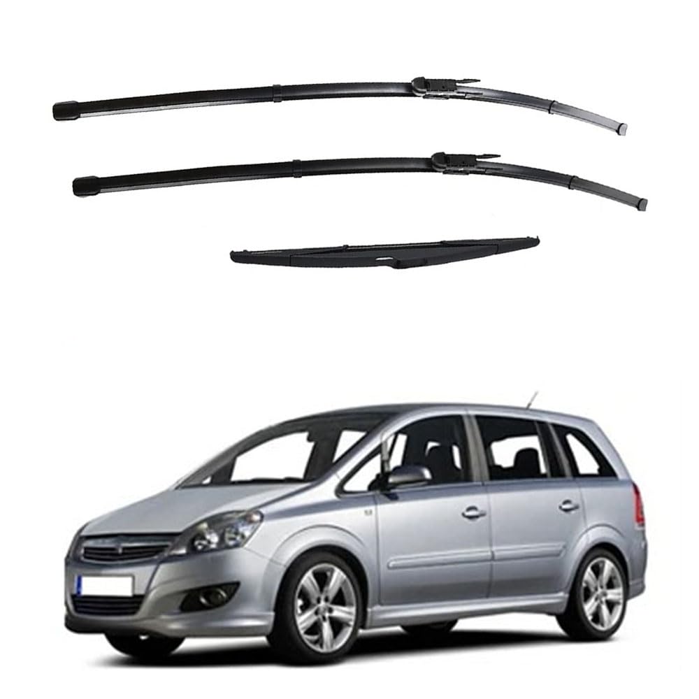 Zestaw wycieraczek do wycieraczek przedniej tylnej do Vauxhall Opel Zafira B 2005-2011, Wycieraczki do okien Gumowe czyszczenie 28"22"14"