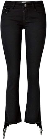 Pantaloni Donna Casual Elasticizzati A Vita Alta – Modello Dritto, Svasato A Gamba Larga, Stretch In Denim – Eleganti E Comodi Per Ufficio, Serate E Tempo Libero (Taglie S-2XL) - 2