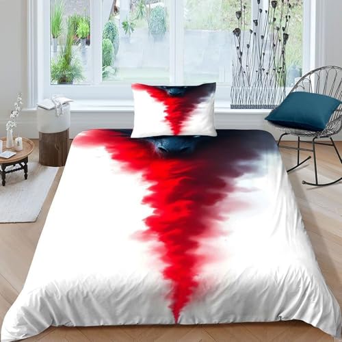 Housse de couette dragon rouge gothique 135x200cm avec sa taie