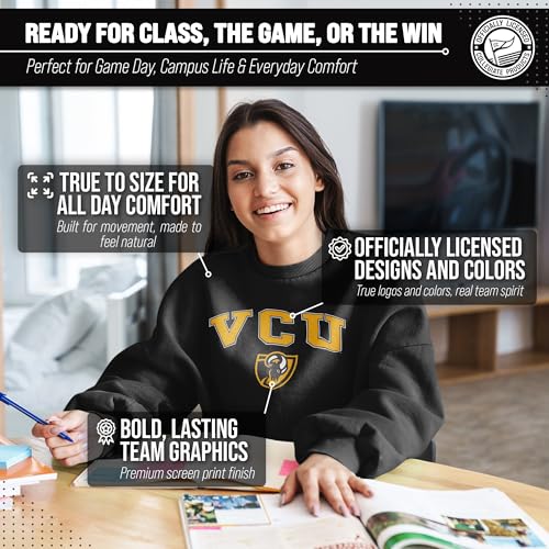 Image of NCAA College Sweatshirt Fleece Crewneck Pullover for Men and Women | Officially licensed NCAA college gameday crewneck pullover - 9 oz fleece lined sweatshirt with arch and logo design