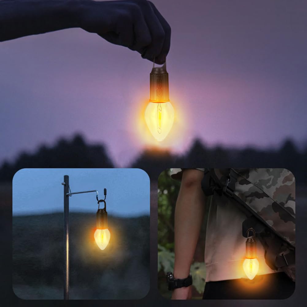 Lampa kempingowa Oświetlenie namiotu kempingowego Lampa Latarnia kempingowa Namiot zewnętrzny Lampa Wisząca latarka z haczykiem Mini haczyk Światło awaryjne 600 mAh Latarnia oświetleniowa Typ