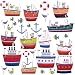 RoomMates RMK1134SCS Ship Shape Peel & Stick Wall Decals, 34 Count