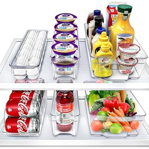 Sorbus Clear Fridge Organizer Bins Cover