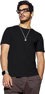 bewakoof Men's Solid Regular Fit Green Half Sleeve T-Shirt-picture-14