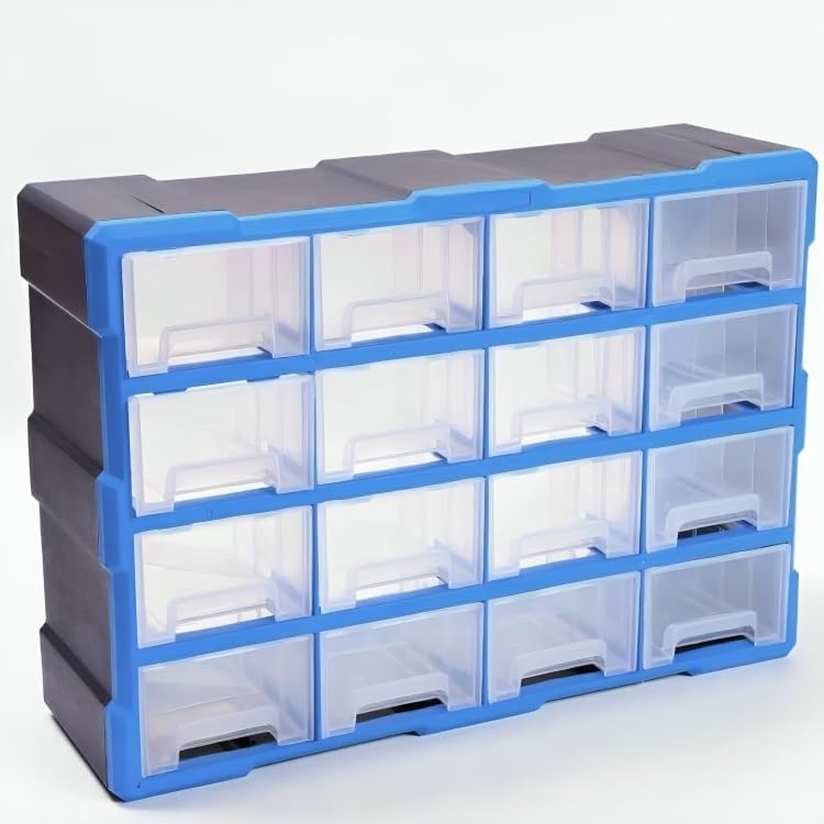 Yellow Tommy Storage Box (YTSB040) Drawers Component Storage Organiser, Tool Box for Electronic, Jewellery, Pharmacy, Medicine, Nuts Screws Bolts, Wall Hanging (LWH: 52 * 16 * 37 CM, 3.5KG, Blue) (B0D7SH9FZ7) Amazon Price History, Amazon Price Tracker