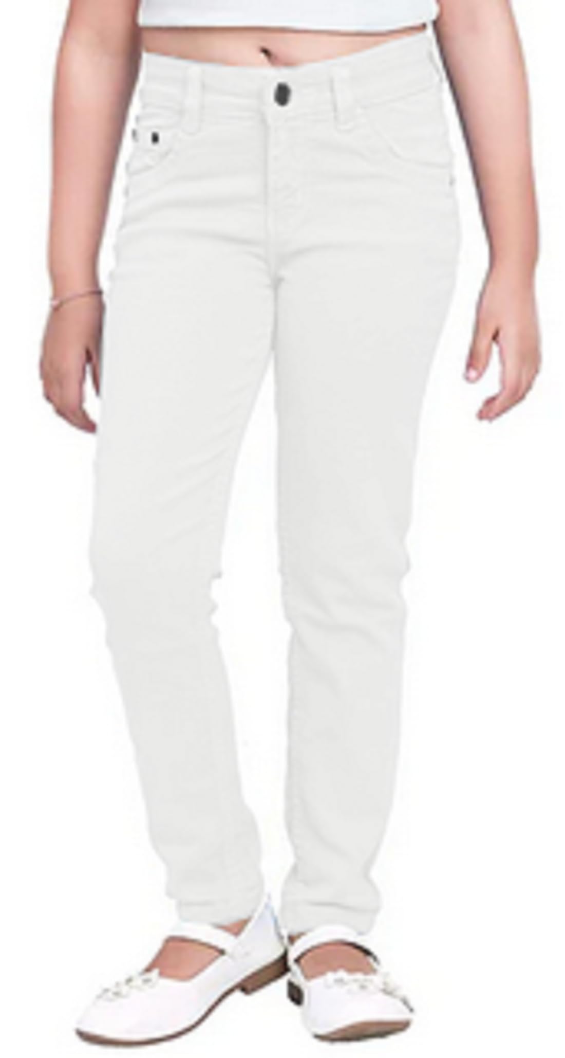 ADBUCKSJeans Stretchable Denim Fabric Regular Fit Button with Zip Fly for Girls