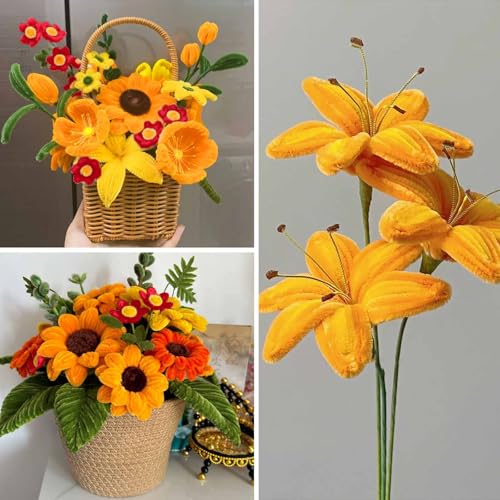 Image of Peryiter 500 Pcs Pipe Cleaners for DIY Flower Bouquets, Chenille Stems for Graduation Bouquet Crafts, Fuzzy Sticks for Handmade Flowers, DIY Gift, Art Projects(Fall Color,12 Inch)