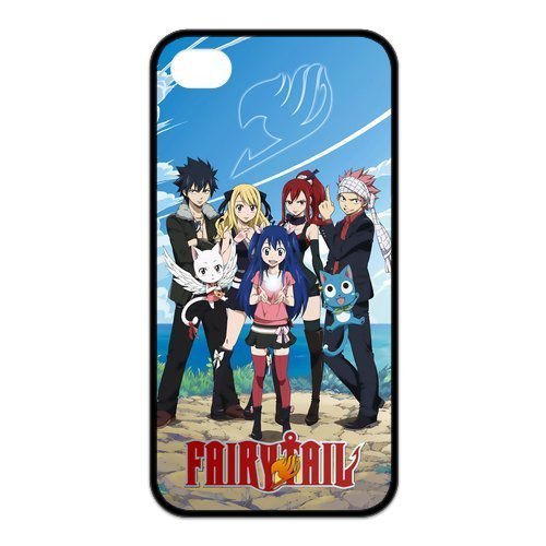 Fairy Tail iPhone 4s Casos, Silicona Dura + Material de la PC, para iPhone 4 4S, de Goma Carcasa