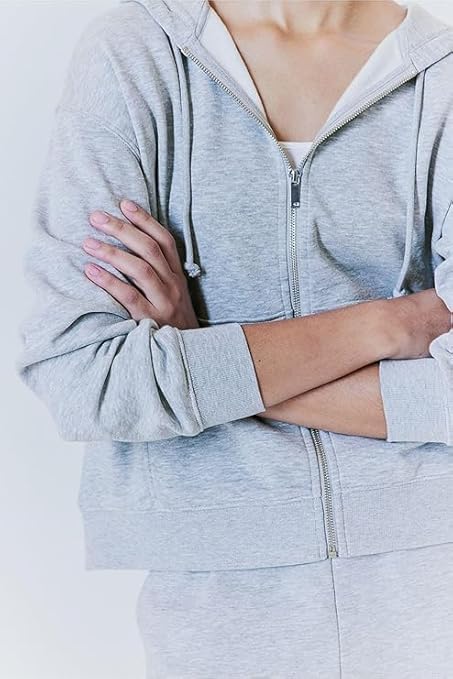 Image of Women's Full Sleeve Zip-Through Hoodie | Jacket for Women | Breathable, Solid Color Hooded Jacket with Front Zipper Closure