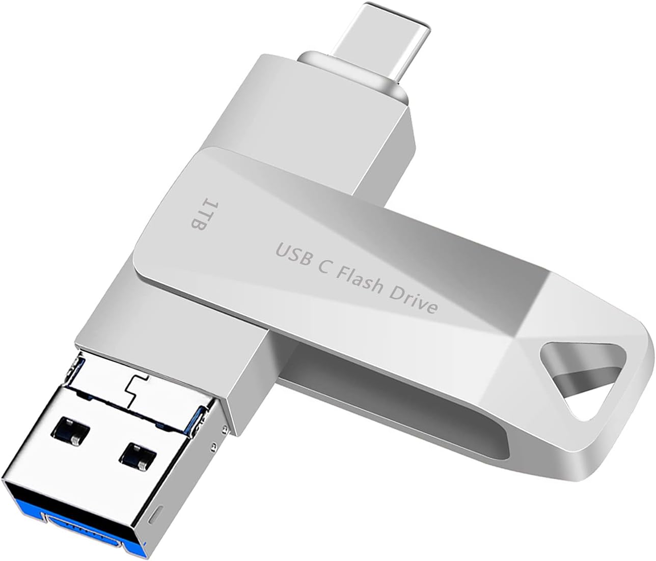 USB C Thumb Drive 1000GB USB 3.0 Memory Stick 1TB for Phone Photo Stick for MacBook Pro USB C Flash Drive High Speed Data Storage Drive for Android Phone, Computers and Tablets LXUC 1TB Silver