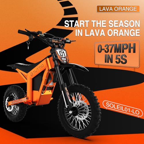 Image of Tuttio Soleil01 Electric Dirt Bike 45MPH Electric Off-Road Bike | 3000W, 220NM Electric-Motorcycle with 54.6V 21AH Battery, 14 inch /12 inch Fat Tire Ebike Full Hydraulic Brakes For Adults Teens