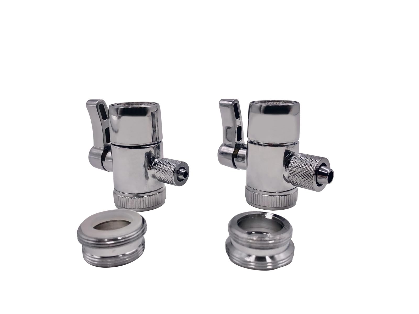 Válvula desviadora de grifo latón macizo con cromo pulido for filtro agua, adaptador lavabo baño a tubería ósmosis inversa 1/4" a 3/8"(M22xM24)