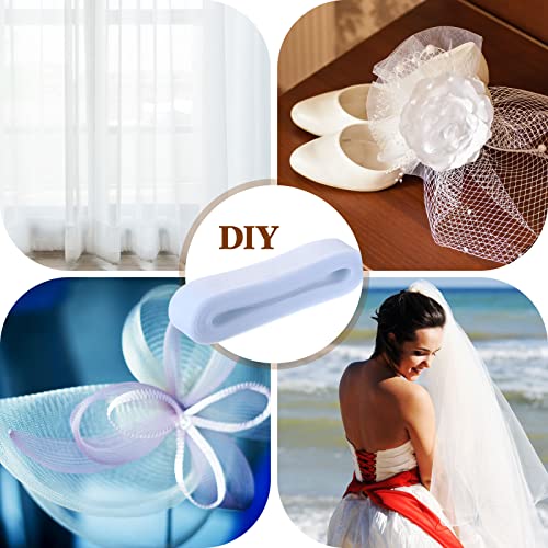 3 Rolls 150 Yard 1 Inch 2 Inch 3 Inch Wide Stiff Polyester Horsehair Braid Polyester Boning For Sewing Mesh White Hair Ribbon For Sewing Accessories Wedding Dress Dance Gowns Formal Dress #TOP4